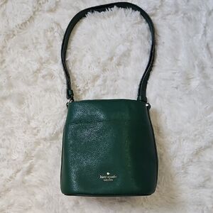 Kate Spade Small Bucket Green Pebbled Leather Bag